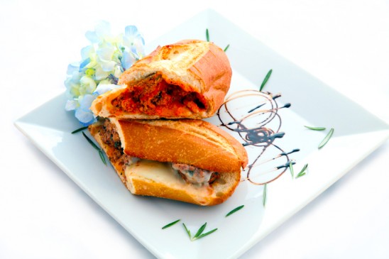 Sandwich meatball parmigiana